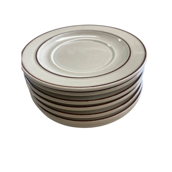 Homer Laughlin Brown Floral Dinnerware 25 pc Made In USA Stoneware Vintage - Picture 7 of 11